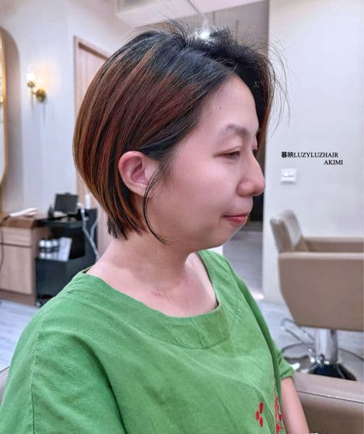 女生短髮、長瀏海、女生染髮