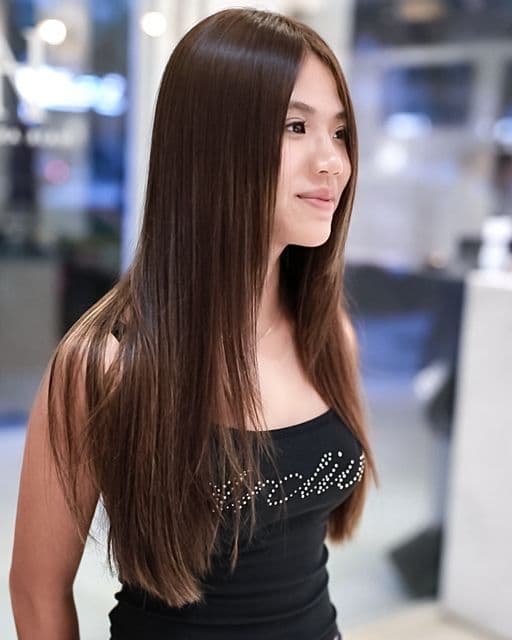 隱藏式挑染、中長髮、長髮染髮
