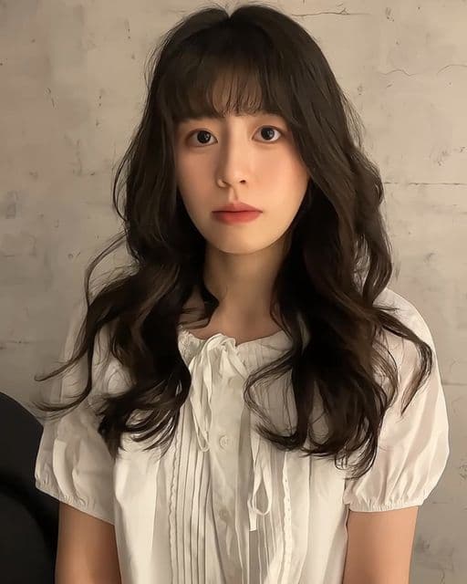 女生長髮、短瀏海、女生燙髮