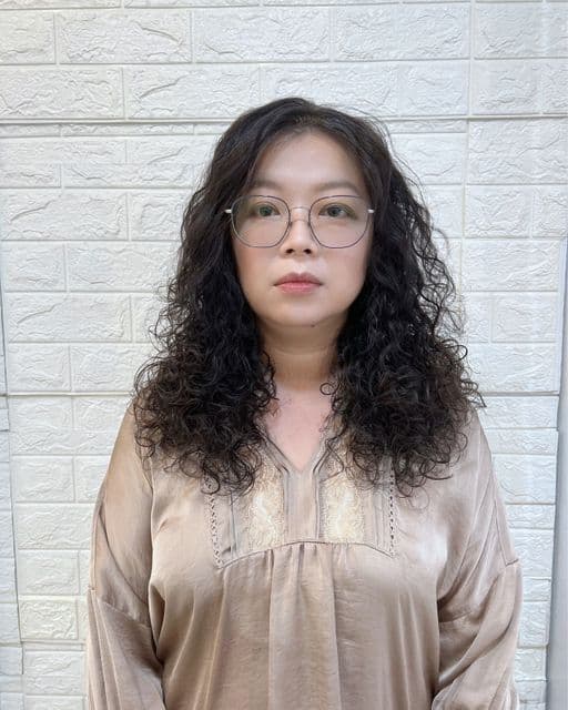 女生中長髮、女生燙髮、溫塑燙