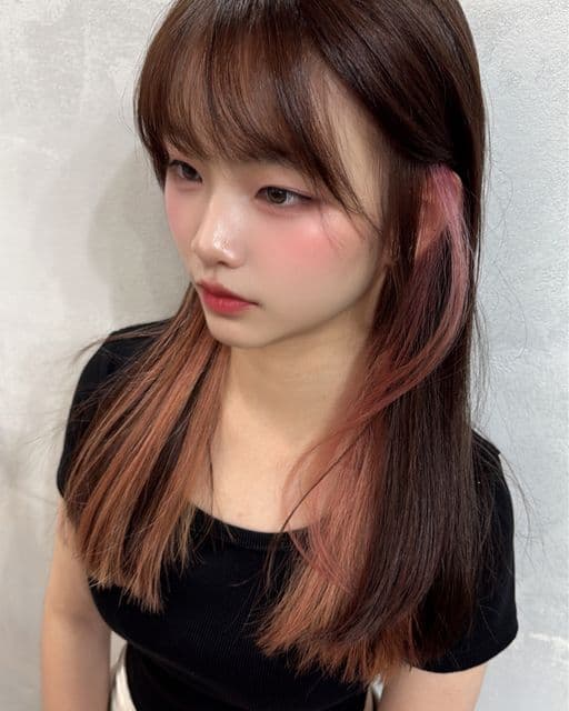 女生長髮、短瀏海、女生染髮