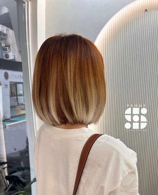 女生中長髮、短瀏海、女生染髮