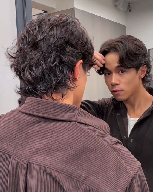 男生中長髮、男生燙髮、冷燙