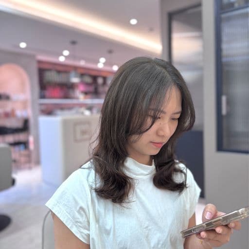 女生中長髮、女生燙髮、溫塑燙