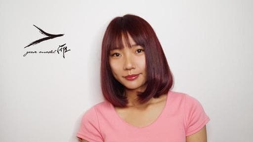 女生眉上瀏海、女生短髮、高雄剪髮