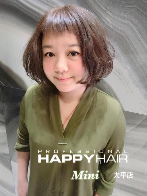 女生短髮、女生眉上瀏海、染髮