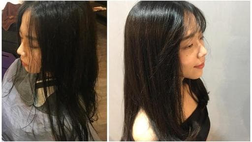 女生眉上瀏海、質感、台中剪髮