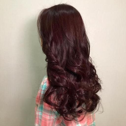 女生長髮、莓果紫、桃園剪髮