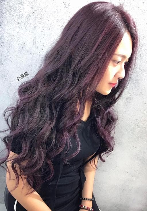 紫色系、台中染髮、女生長髮