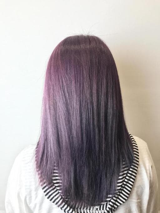 女生染髮、漸層挑染、葡萄紫